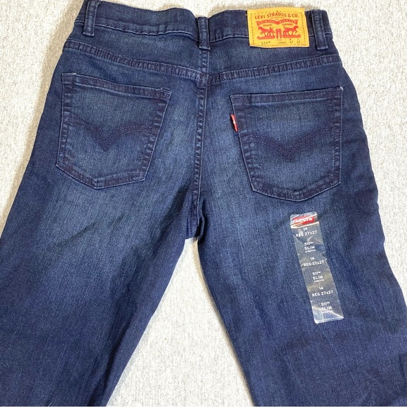 Levi's 511 Jeans Womens Sz 14R W27 L27 Dark Blue Slim Stretch Mid Rise Denim NWT - Picture 6 of 16